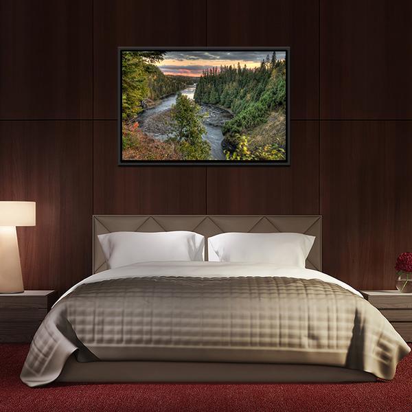 Kakabeka Falls Canvas Wall Art-5 Horizontal-Gallery Wrap-22" x 12"-Tiaracle