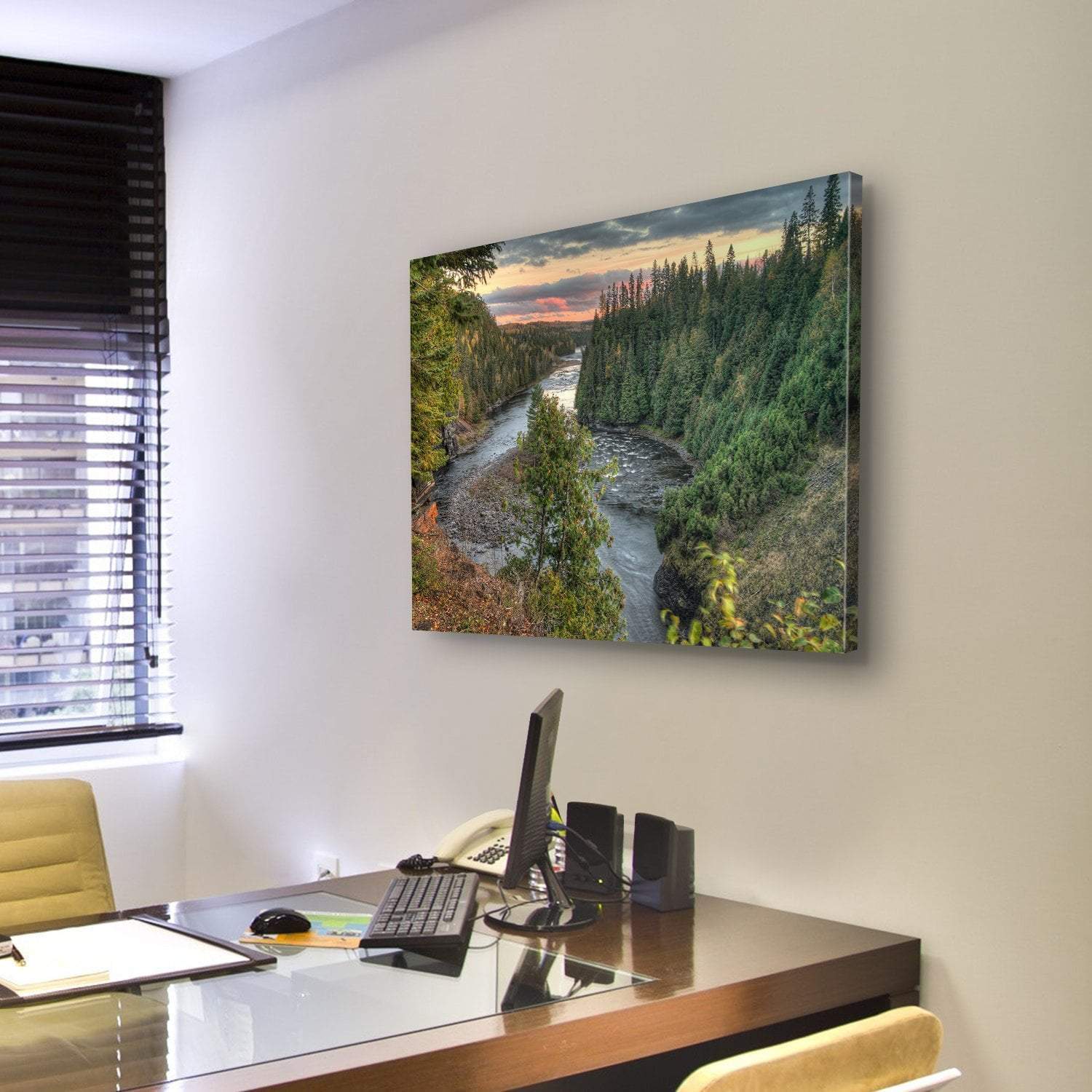 Kakabeka Falls Canvas Wall Art-5 Pop-Gallery Wrap-47" x 32"-Tiaracle