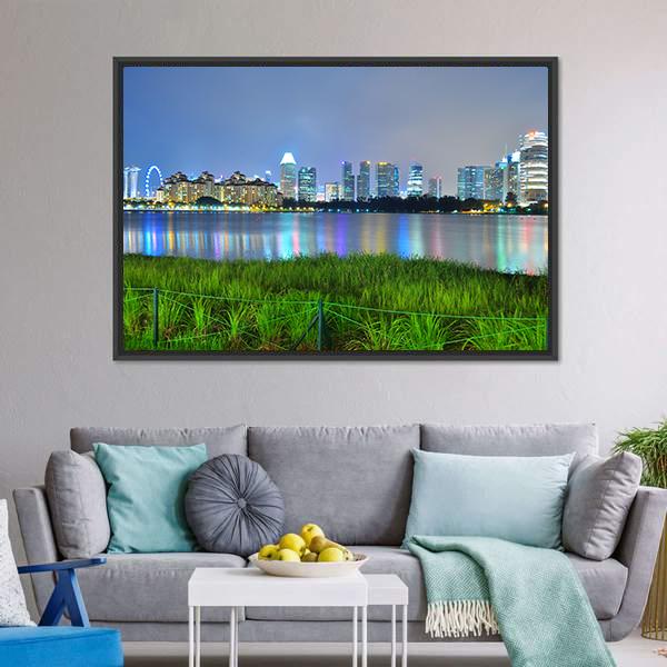 Kallang River With Skyline Panoramic Canvas Wall Art-1 Piece-36" x 12"-Tiaracle