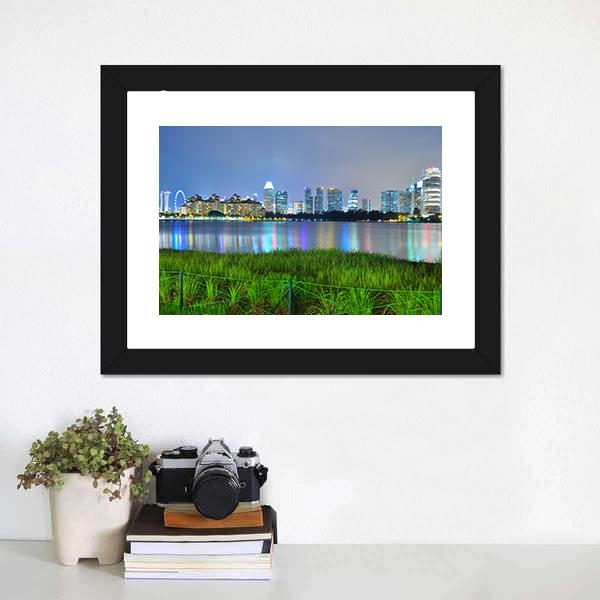 Kallang River With Skyline Panoramic Canvas Wall Art-1 Piece-36" x 12"-Tiaracle