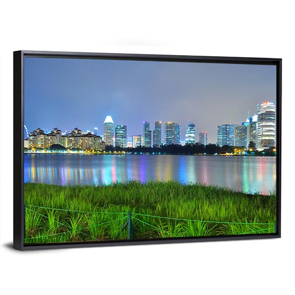 Kallang River With Skyline Panoramic Canvas Wall Art-1 Piece-36" x 12"-Tiaracle