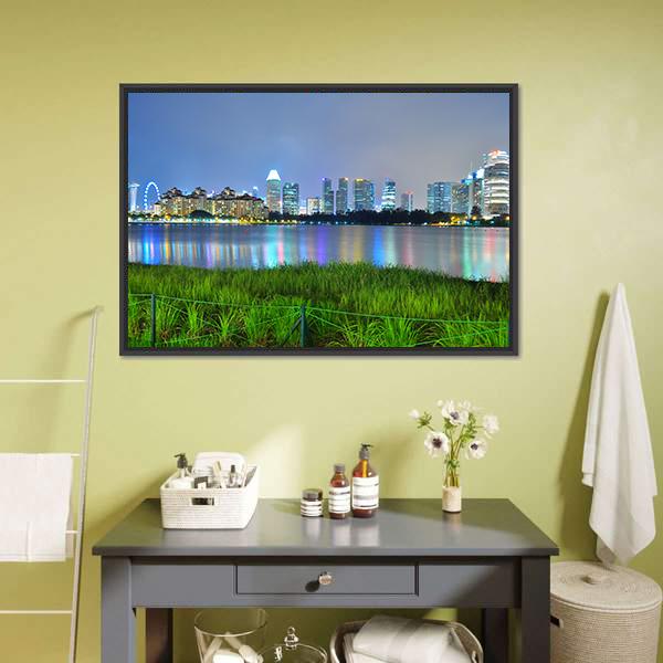 Kallang River With Skyline Panoramic Canvas Wall Art-1 Piece-36" x 12"-Tiaracle