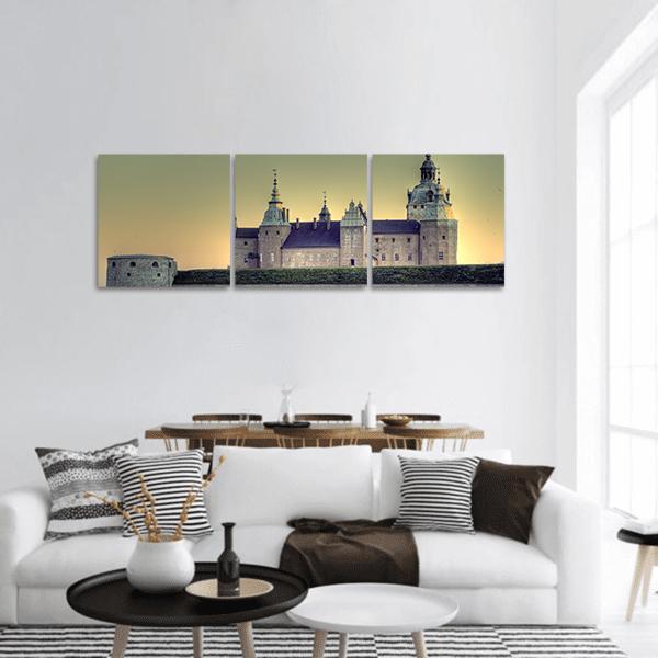 Kalmar Castle Sweden Panoramic Canvas Wall Art-3 Piece-25" x 08"-Tiaracle