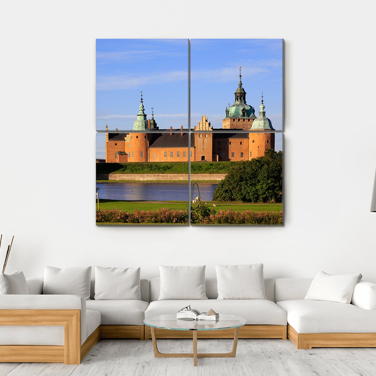 Kalmar Castle In Sweden Canvas Wall Art-4 Square-Gallery Wrap-17" x 17"-Tiaracle