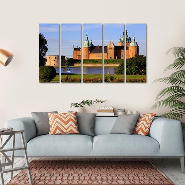 Kalmar Castle In Sweden Canvas Wall Art-5 Horizontal-Gallery Wrap-22" x 12"-Tiaracle