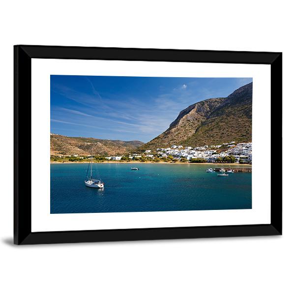 Kamares Beach & Village Canvas Wall Art-3 Horizontal-Gallery Wrap-25" x 16"-Tiaracle