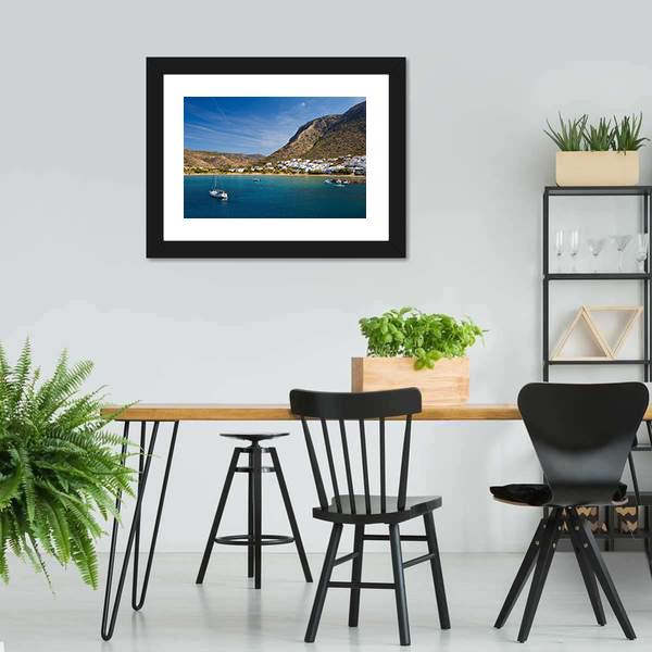 Kamares Beach &amp; Village Canvas Wall Art-3 Horizontal-Gallery Wrap-25" x 16"-Tiaracle
