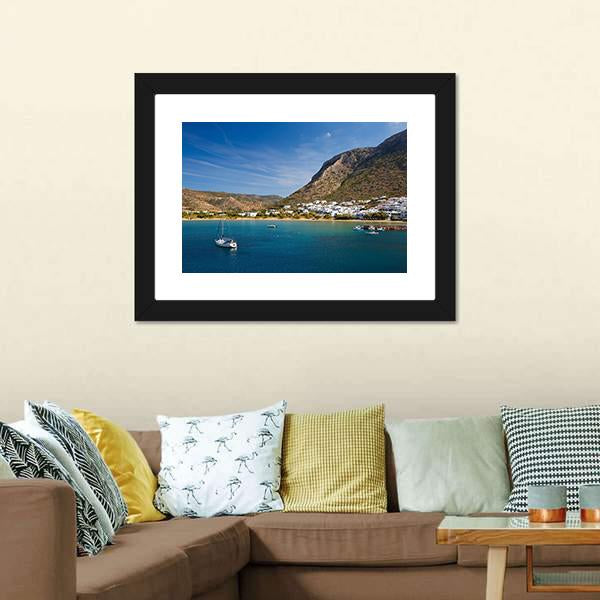 Kamares Beach & Village Canvas Wall Art-5 Horizontal-Gallery Wrap-22" x 12"-Tiaracle