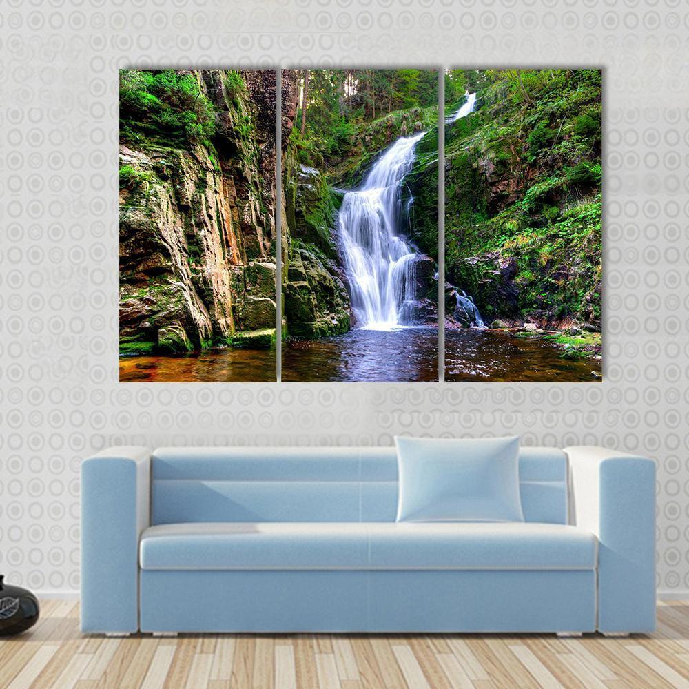 Kamienczyk Waterfall Canvas Wall Art-3 Horizontal-Gallery Wrap-37" x 24"-Tiaracle