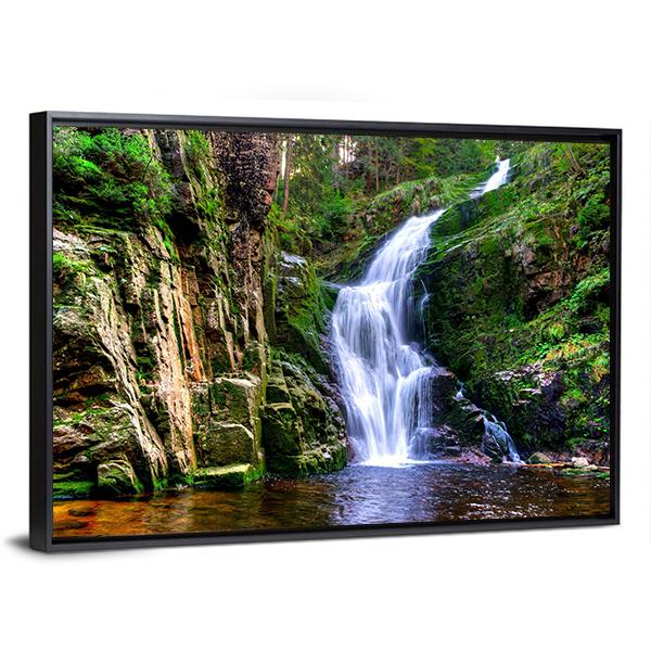 Kamienczyk Waterfall Canvas Wall Art-3 Horizontal-Gallery Wrap-25" x 16"-Tiaracle
