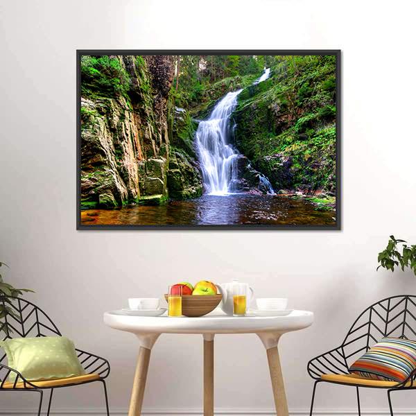 Kamienczyk Waterfall Canvas Wall Art-3 Horizontal-Gallery Wrap-25" x 16"-Tiaracle
