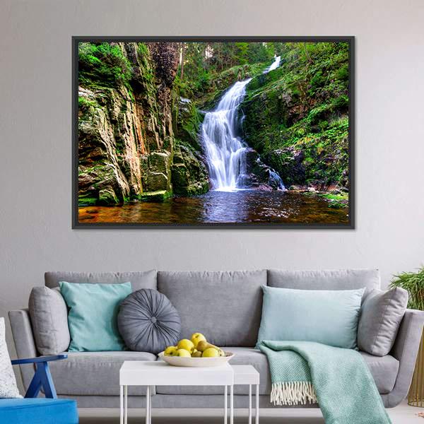 Kamienczyk Waterfall Canvas Wall Art-3 Horizontal-Gallery Wrap-25" x 16"-Tiaracle