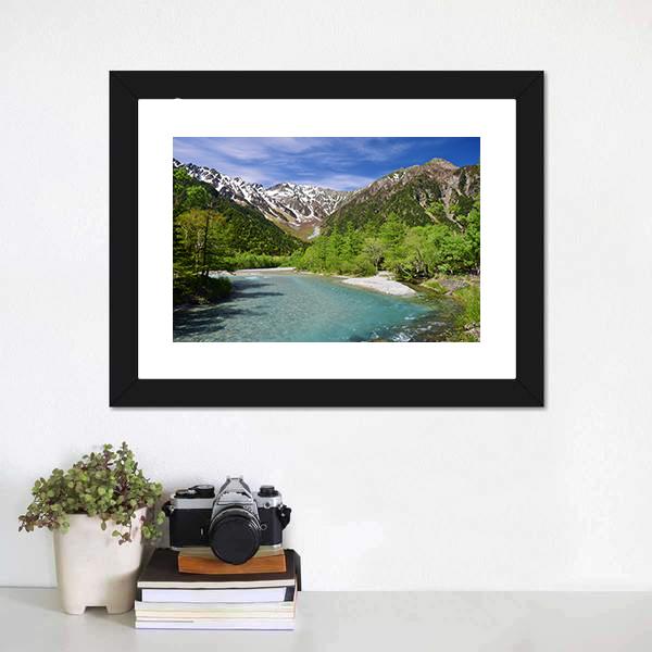 Kamikochi Highland Japan Canvas Wall Art-1 Piece-Framed Print-20" x 16"-Tiaracle