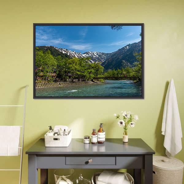 Kamikochi In Japan Canvas Wall Art-1 Piece-Floating Frame-24" x 16"-Tiaracle