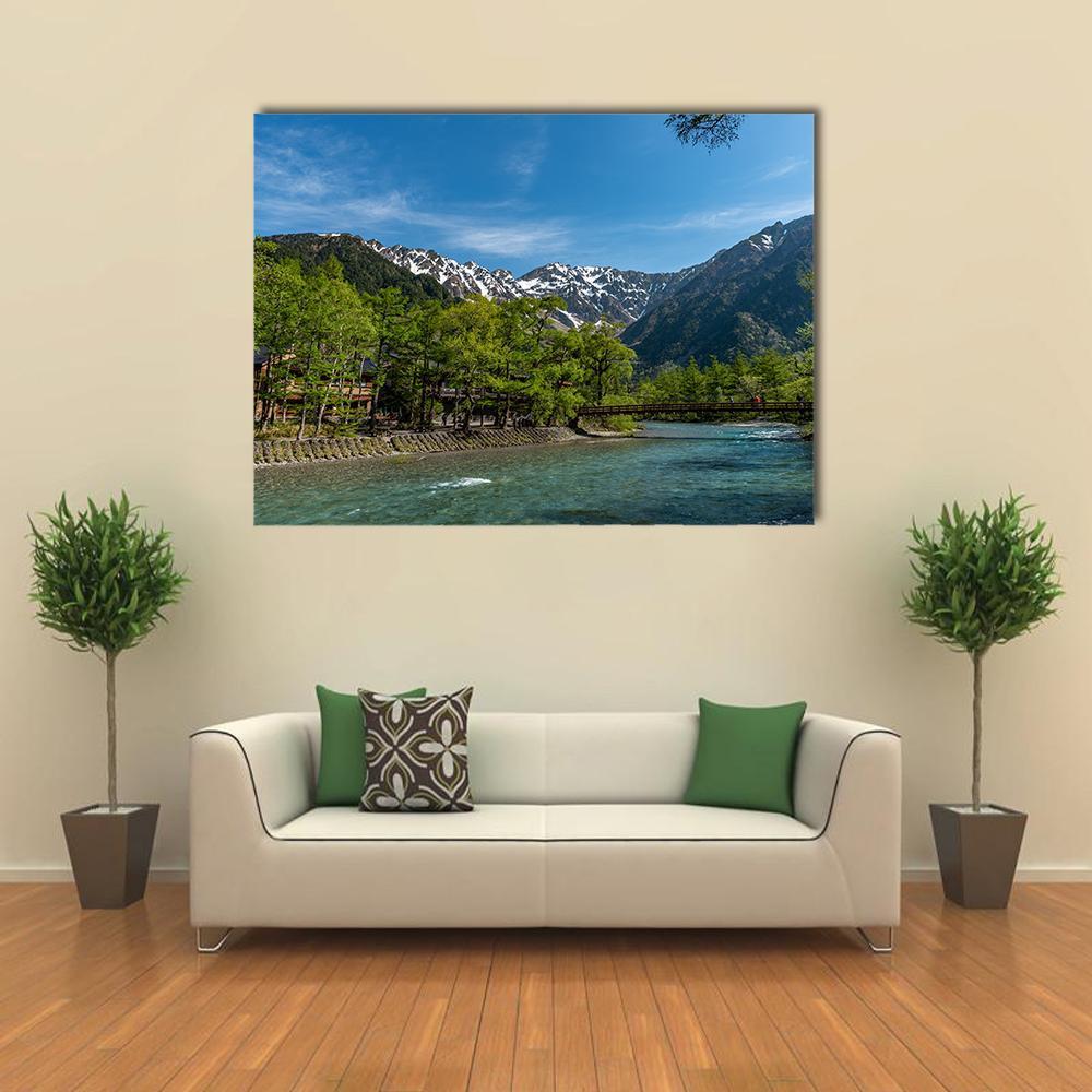 Kamikochi In Japan Canvas Wall Art-1 Piece-Gallery Wrap-48" x 32"-Tiaracle