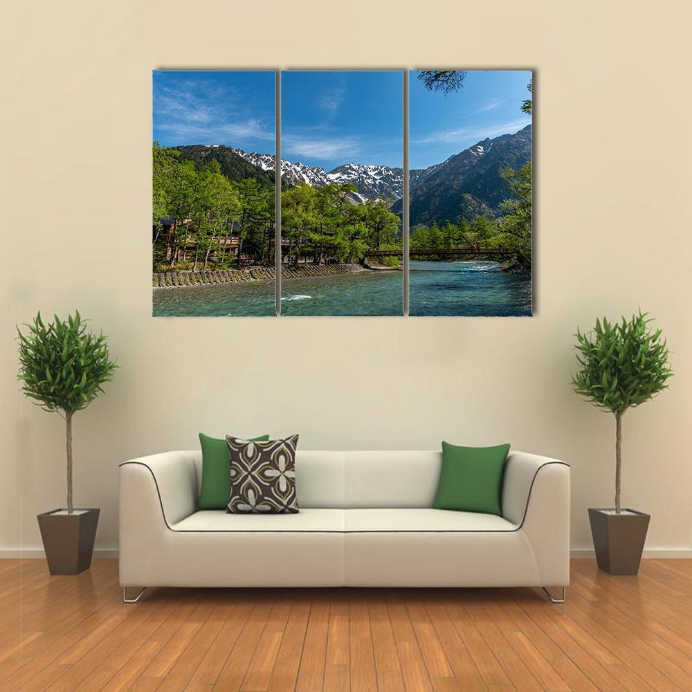 Kamikochi In Japan Canvas Wall Art-3 Horizontal-Gallery Wrap-37" x 24"-Tiaracle