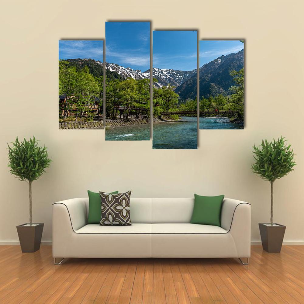 Kamikochi In Japan Canvas Wall Art-4 Pop-Gallery Wrap-50" x 32"-Tiaracle