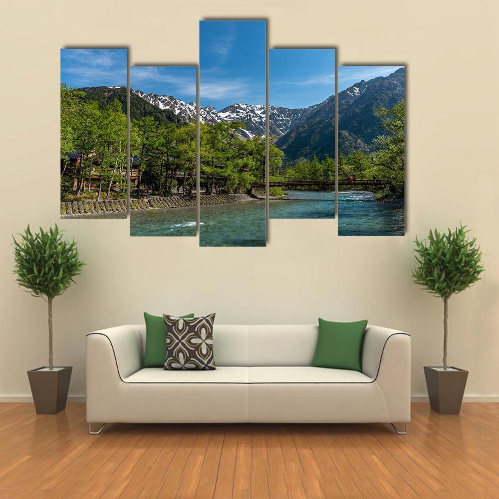 Kamikochi In Japan Canvas Wall Art-5 Pop-Gallery Wrap-47" x 32"-Tiaracle