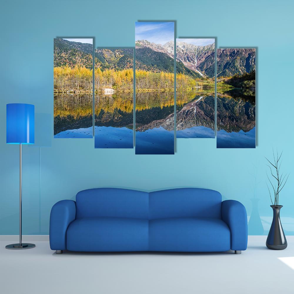 Kamikochi In Northern Japan Canvas Wall Art-5 Pop-Gallery Wrap-47" x 32"-Tiaracle