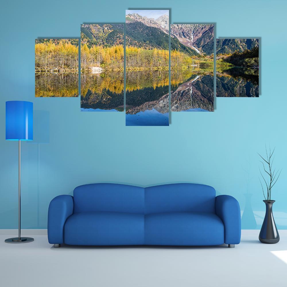 Kamikochi In Northern Japan Canvas Wall Art-5 Star-Gallery Wrap-62" x 32"-Tiaracle