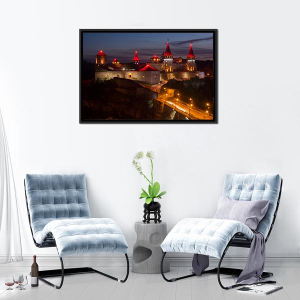 Kamyanets-Podilsky Ukraine Canvas Wall Art-1 Piece-Floating Frame-24" x 16"-Tiaracle