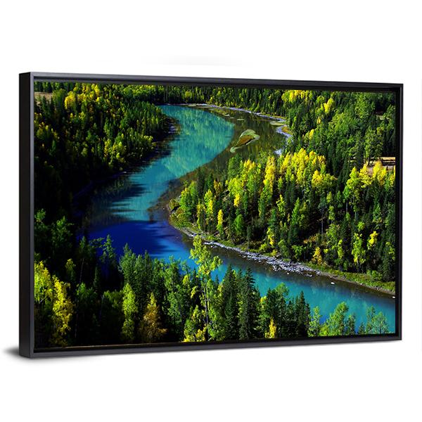 kanak Lake Xinjiang Canvas Wall Art-3 Horizontal-Gallery Wrap-25" x 16"-Tiaracle