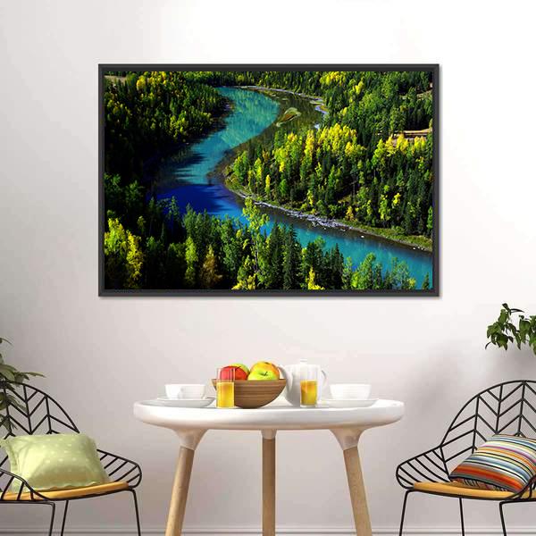 kanak Lake Xinjiang Canvas Wall Art-3 Horizontal-Gallery Wrap-25" x 16"-Tiaracle