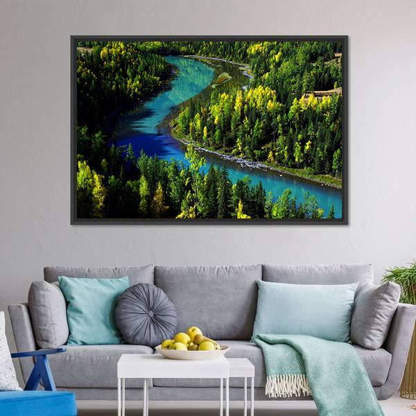 kanak Lake Xinjiang Canvas Wall Art-3 Horizontal-Gallery Wrap-25" x 16"-Tiaracle