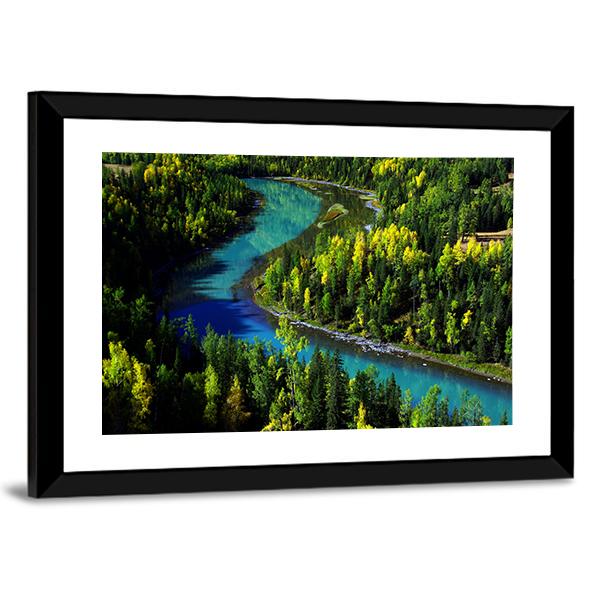 kanak Lake Xinjiang Canvas Wall Art-3 Horizontal-Gallery Wrap-25" x 16"-Tiaracle