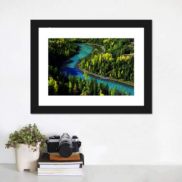 kanak Lake Xinjiang Canvas Wall Art-3 Horizontal-Gallery Wrap-25" x 16"-Tiaracle