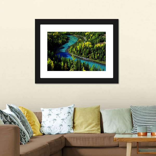 kanak Lake Xinjiang Canvas Wall Art-3 Horizontal-Gallery Wrap-25" x 16"-Tiaracle