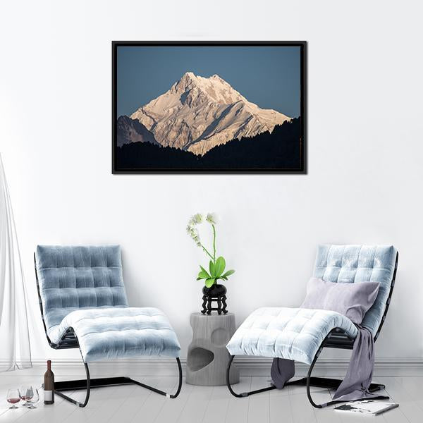 Kanchenjunga Peak In India Canvas Wall Art-1 Piece-Floating Frame-36" x 24"-Tiaracle