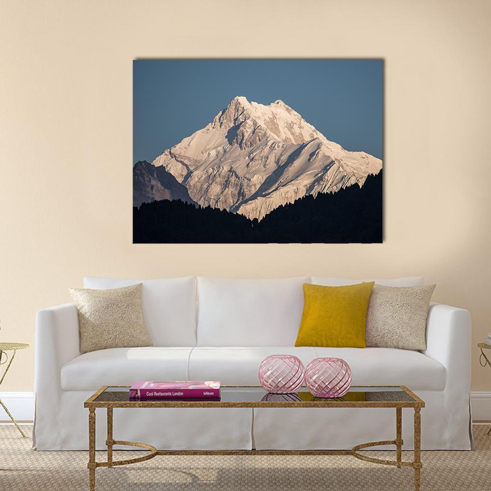 Kanchenjunga Peak In India Canvas Wall Art-5 Horizontal-Gallery Wrap-22" x 12"-Tiaracle