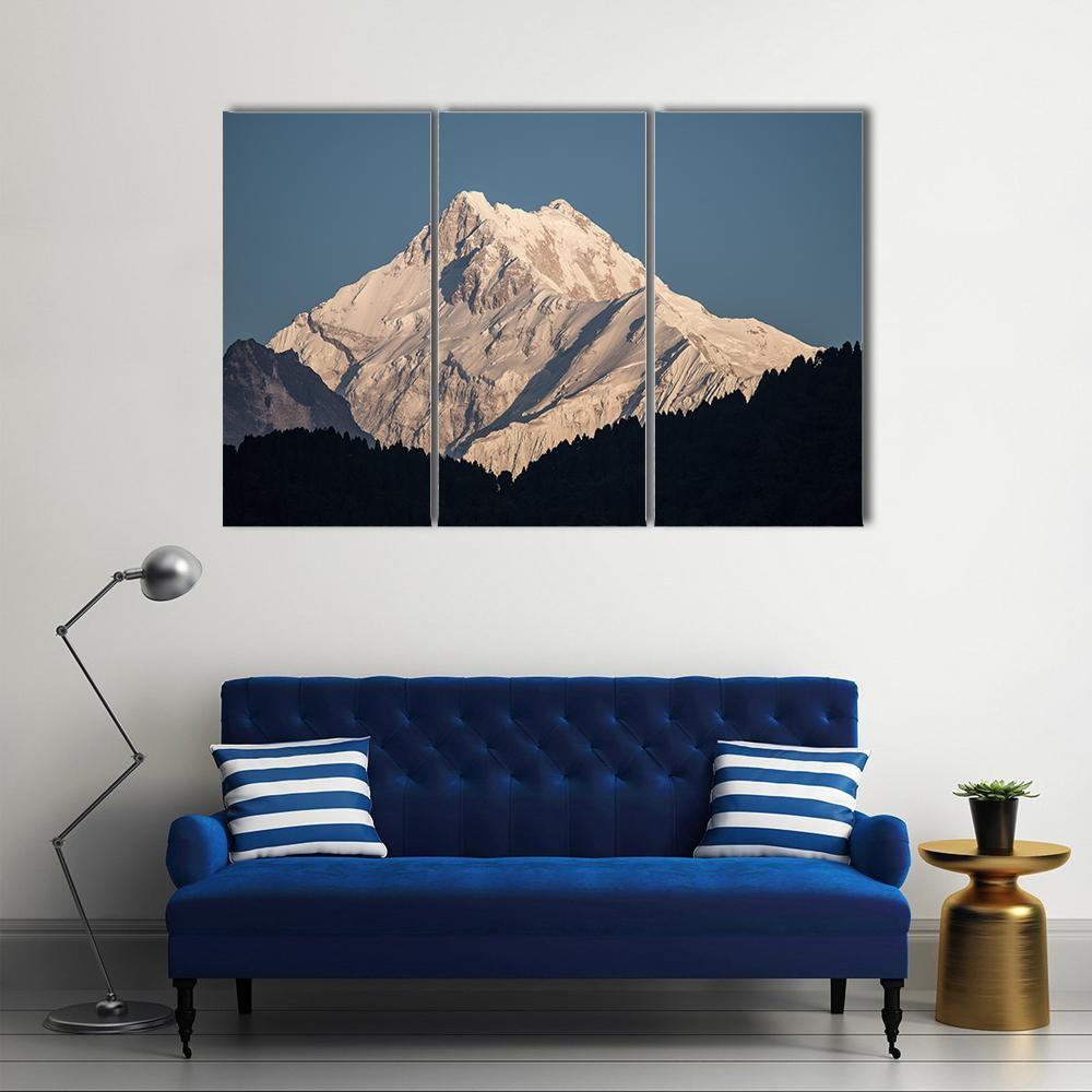 Kanchenjunga Peak In India Canvas Wall Art-3 Horizontal-Gallery Wrap-25" x 16"-Tiaracle