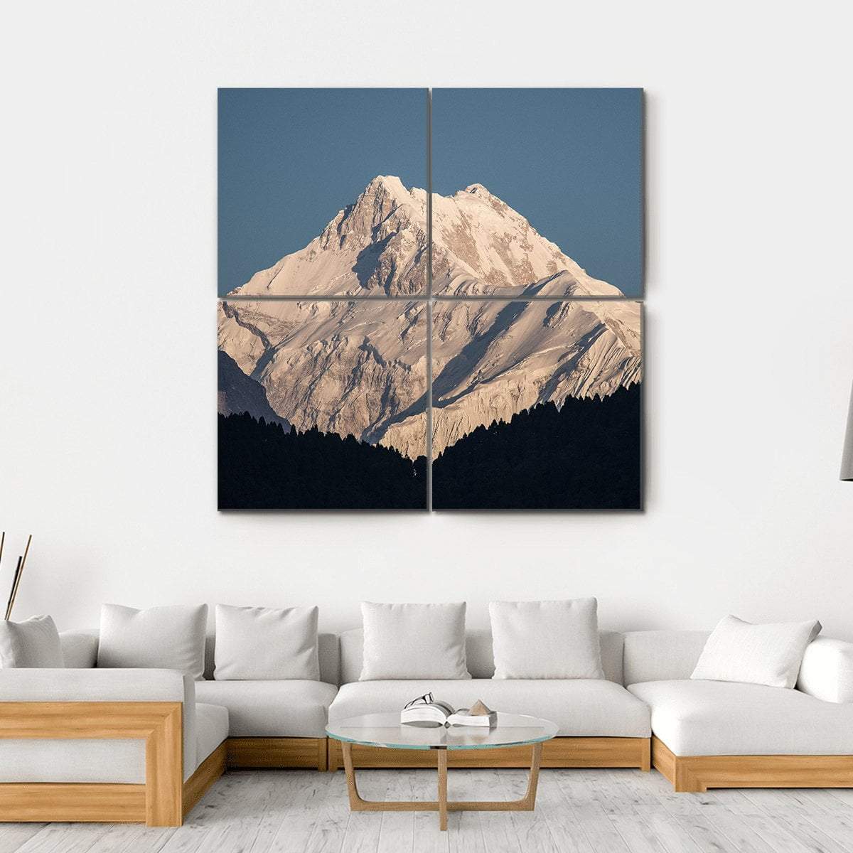Kanchenjunga Peak In India Canvas Wall Art-4 Square-Gallery Wrap-17" x 17"-Tiaracle