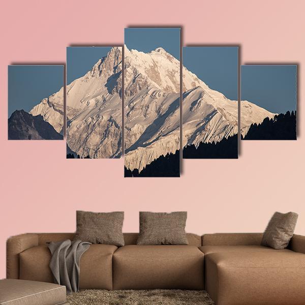 Kanchenjunga Peak In India Canvas Wall Art-5 Star-Gallery Wrap-42" x 21"-Tiaracle