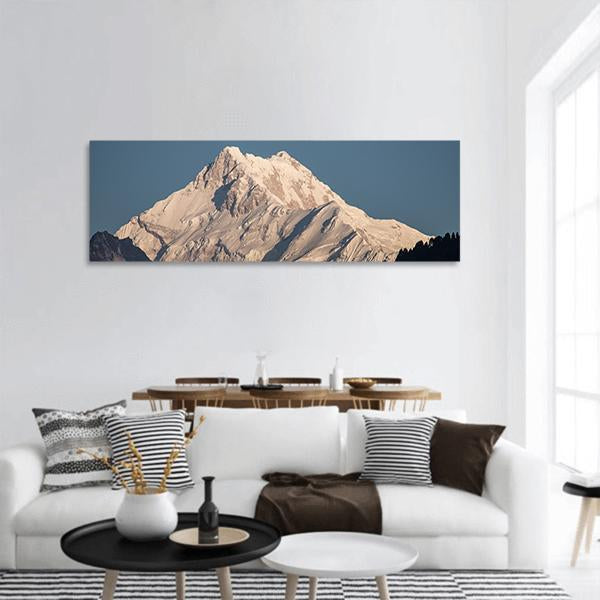 Kanchenjunga Peak In India Panoramic Canvas Wall Art-1 Piece-36" x 12"-Tiaracle