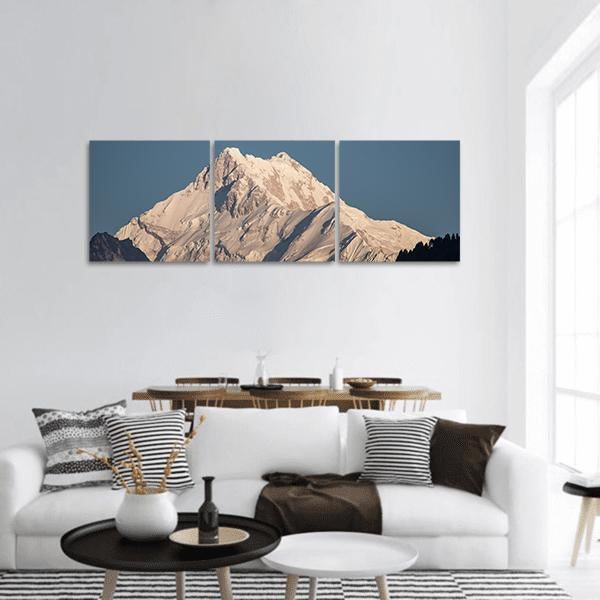 Kanchenjunga Peak In India Panoramic Canvas Wall Art-3 Piece-25" x 08"-Tiaracle
