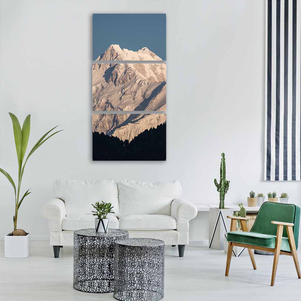 Kanchenjunga Peak In India Vertical Canvas Wall Art-3 Vertical-Gallery Wrap-12" x 25"-Tiaracle
