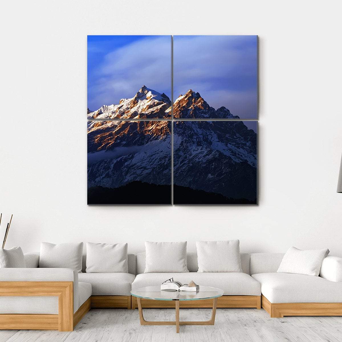 Kangchenjunga Close Up View Canvas Wall Art-4 Square-Gallery Wrap-17" x 17"-Tiaracle