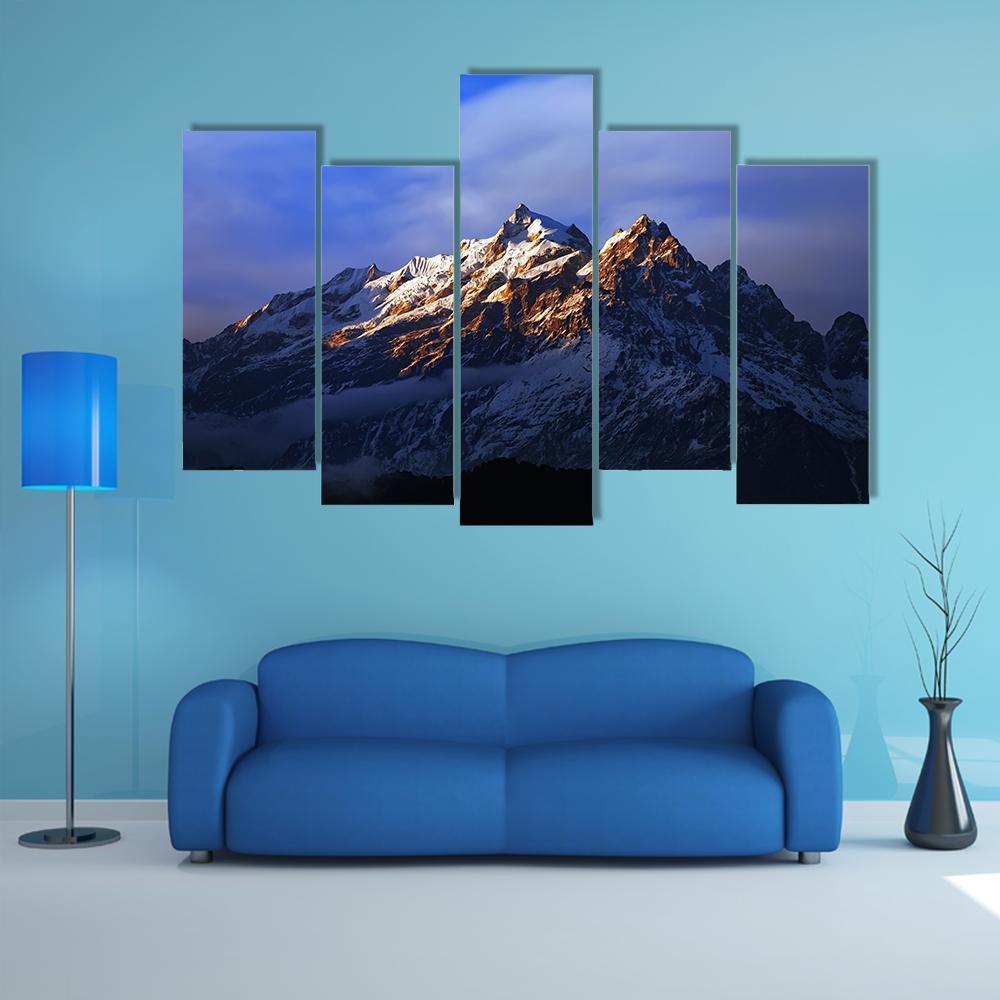 Kangchenjunga Close Up View Canvas Wall Art-5 Pop-Gallery Wrap-32" x 21"-Tiaracle