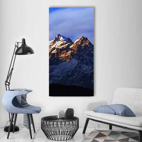 Kangchenjunga Close Up View Vertical Canvas Wall Art-1 Vertical-Gallery Wrap-12" x 24"-Tiaracle