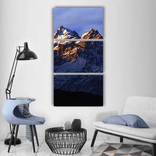 Kangchenjunga Close Up View Vertical Canvas Wall Art-3 Vertical-Gallery Wrap-12" x 25"-Tiaracle