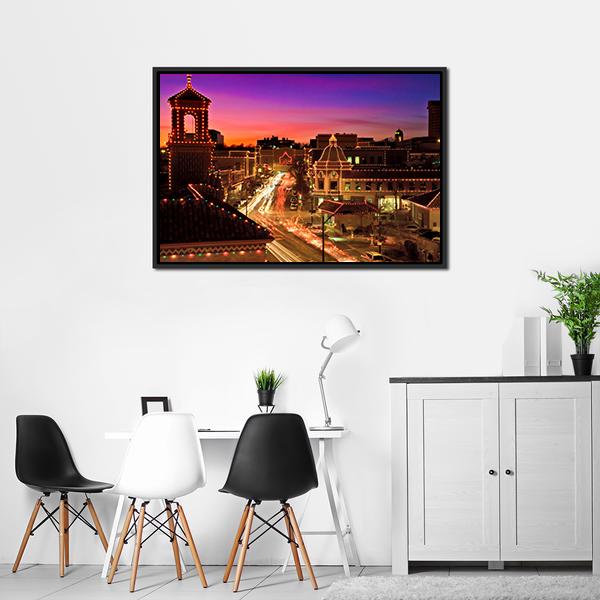 Kansas City Plaza Christmas Lights Canvas Wall Art-3 Horizontal-Gallery Wrap-25" x 16"-Tiaracle