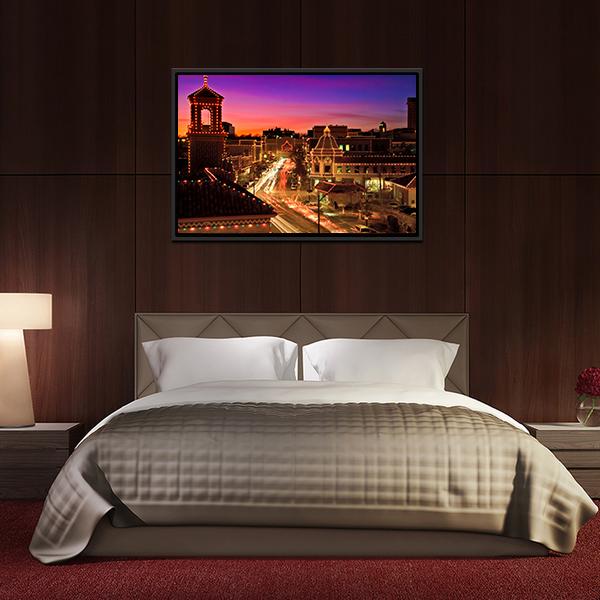 Kansas City Plaza Christmas Lights Canvas Wall Art-3 Horizontal-Gallery Wrap-25" x 16"-Tiaracle