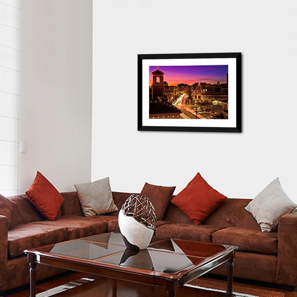 Kansas City Plaza Christmas Lights Canvas Wall Art-3 Horizontal-Gallery Wrap-25" x 16"-Tiaracle