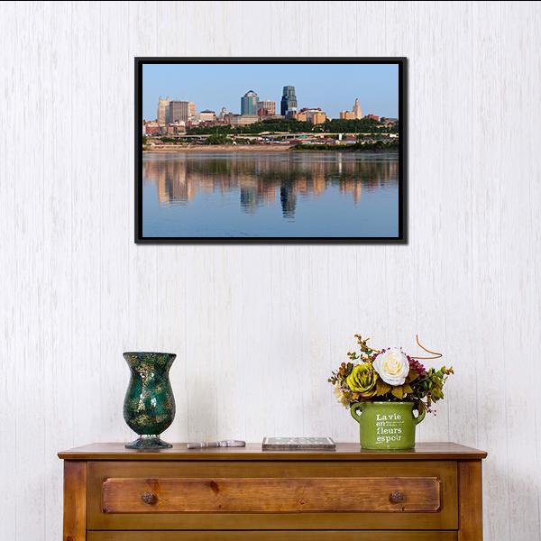Kansas City Skyline Canvas Wall Art-3 Horizontal-Gallery Wrap-25" x 16"-Tiaracle