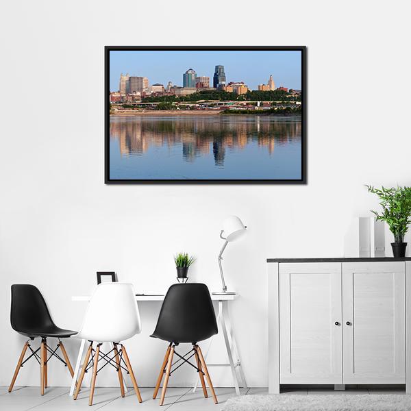 Kansas City Skyline Canvas Wall Art-3 Horizontal-Gallery Wrap-25" x 16"-Tiaracle