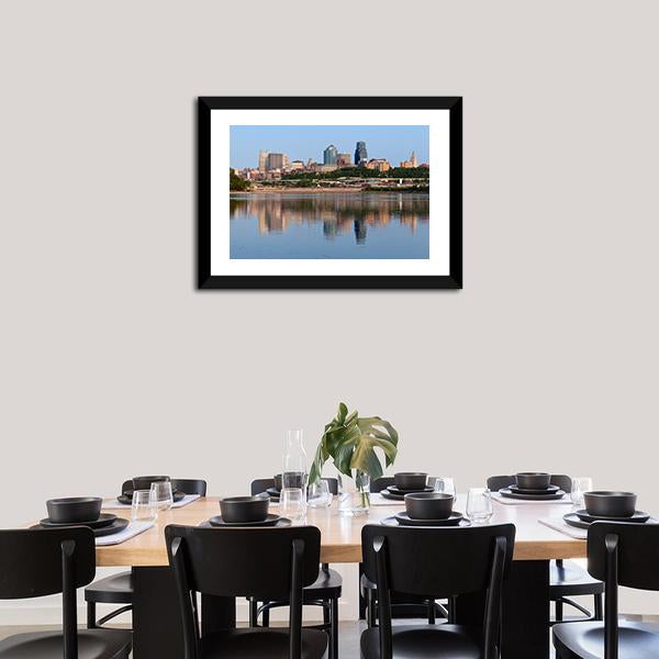 Kansas City Skyline Canvas Wall Art-1 Piece-Framed Print-20" x 16"-Tiaracle