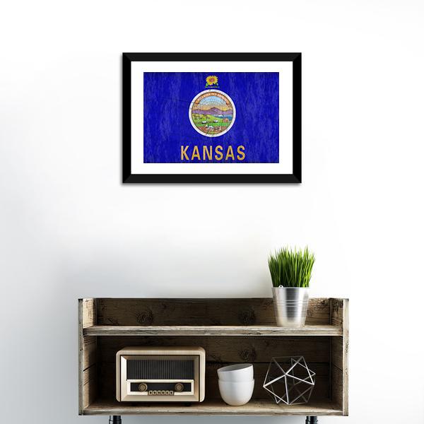 Kansas Flag Canvas Wall Art-3 Horizontal-Gallery Wrap-25" x 16"-Tiaracle